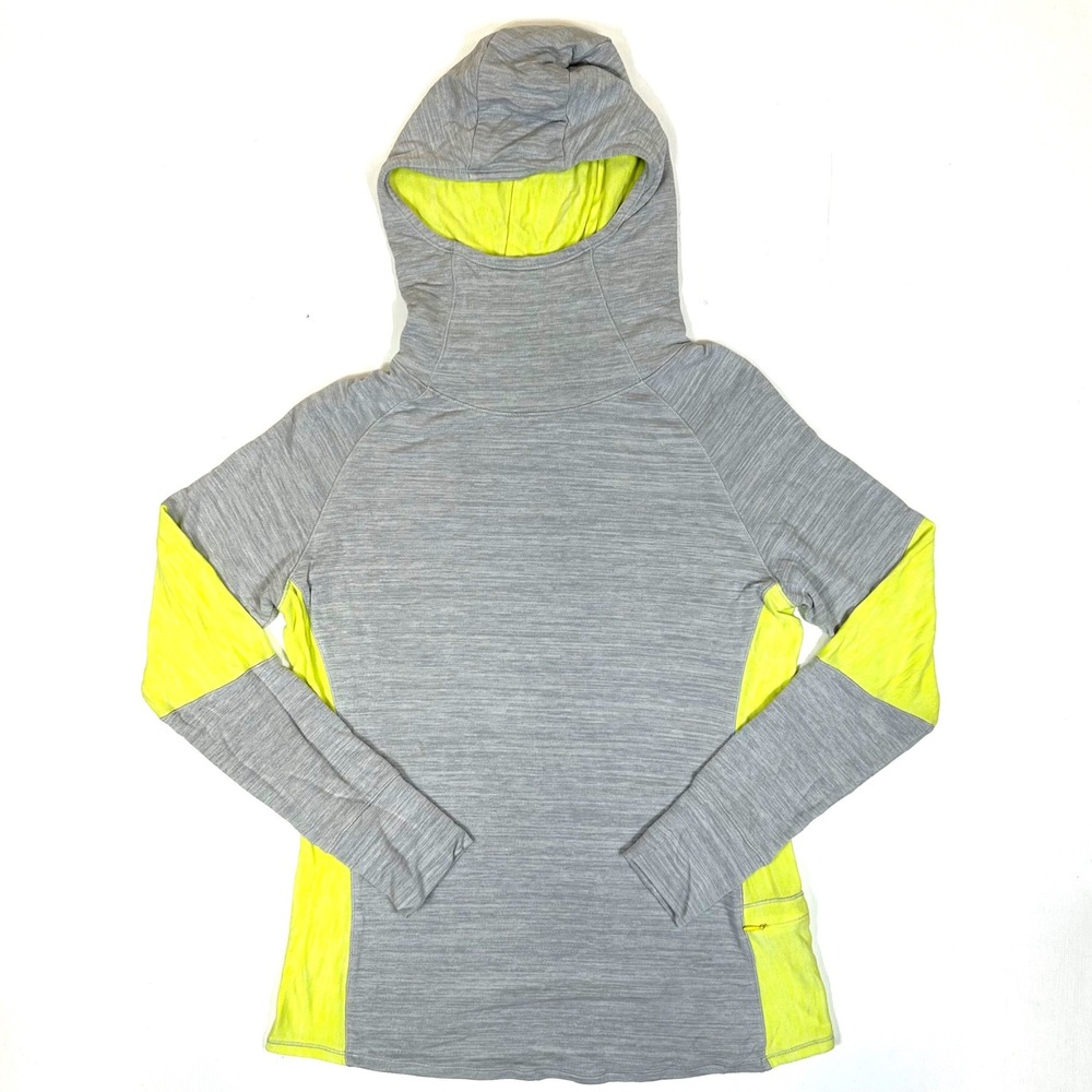 FootJoy Womens Grey Lime Green Performance Hoodie Active Top Size M